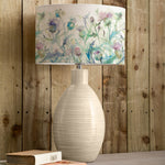 Floral Cream Lighting - Cirsium Eva & Epona Complete Table Lamp Cream/Damson Voyage Maison