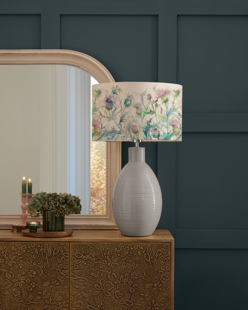 Floral Blue Lighting - Cirsium Eva & Epona Complete Table Lamp Duck/Damson Voyage Maison