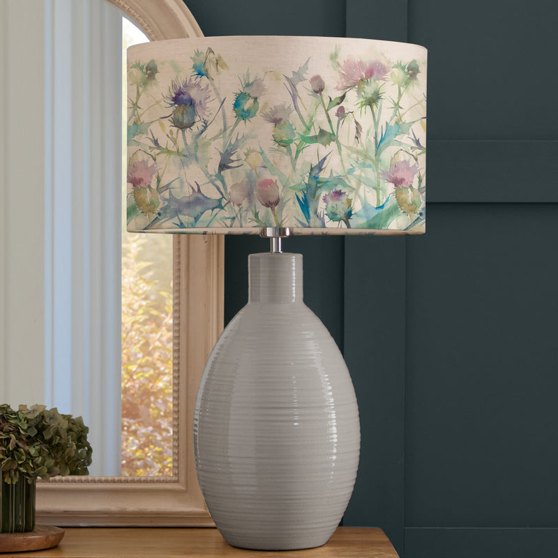 Floral Blue Lighting - Cirsium Eva & Epona Complete Table Lamp Duck/Damson Voyage Maison