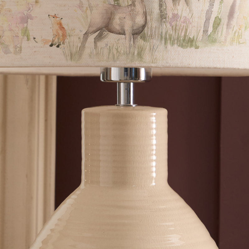 Animal Cream Lighting - Enchanted Forest Eva & Epona Complete Table Lamp Cream/Forest Voyage Maison