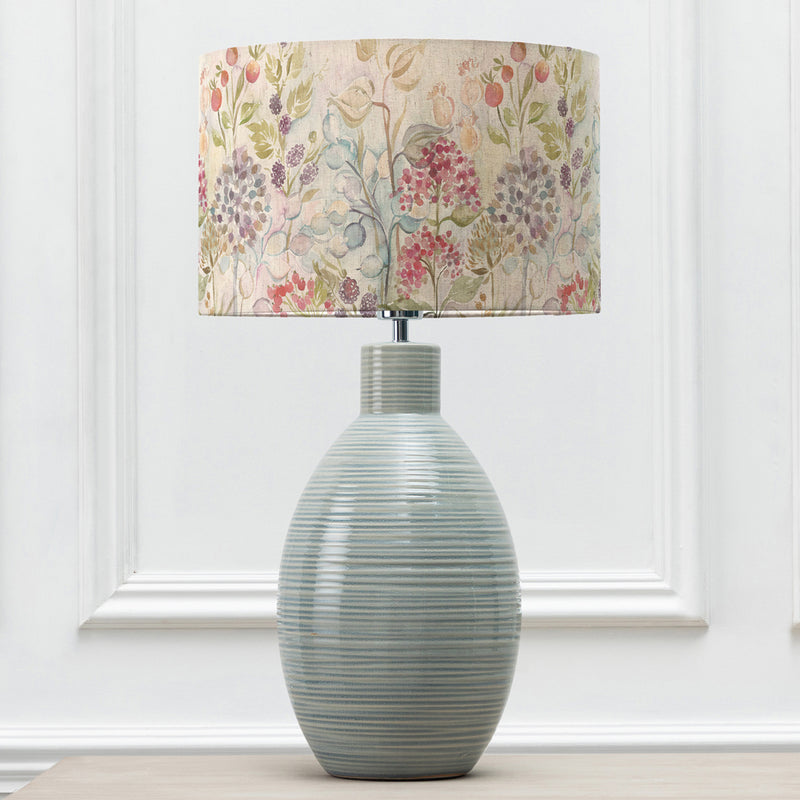 Floral Blue Lighting - Epona  & Hedgerow Eva  Complete Table Lamp Duck/Linen Voyage Maison