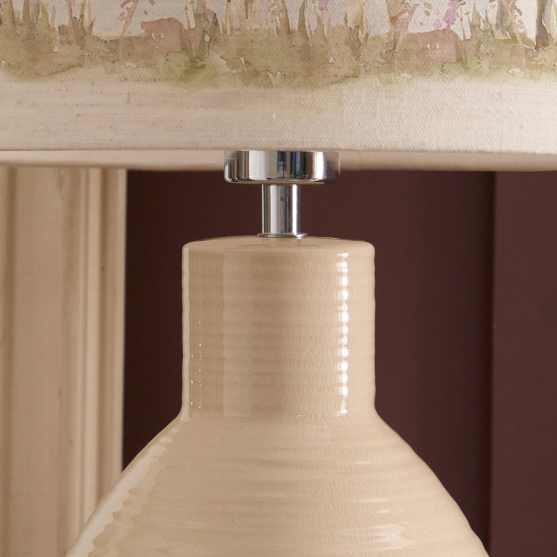 Animal Cream Lighting - Moorland Stag Eva & Epona Complete Table Lamp Cream/Linen Voyage Maison