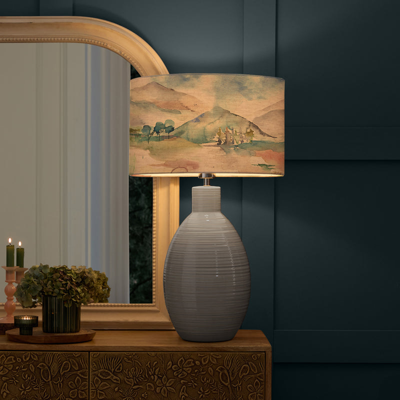  Lighting - Russet Shores Eva & Epona Complete Table Lamp Duck Egg/Linen Voyage Maison
