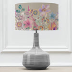 Floral Grey Lighting - Primrose Eva & Eris Complete Table Lamp Slate/Haze Voyage Maison