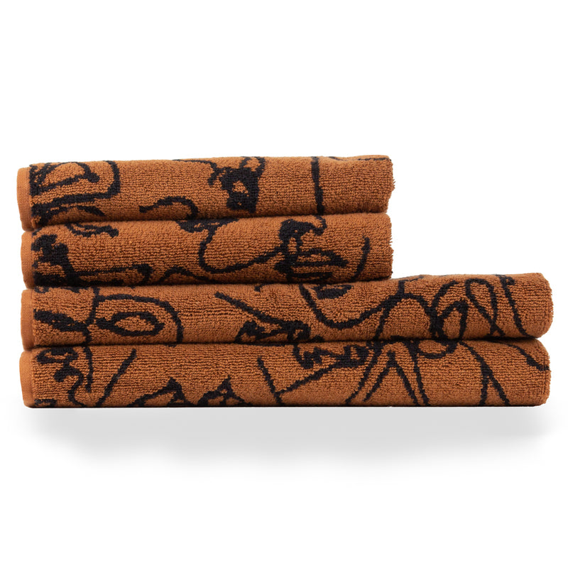 furn. Everybody Abstract Jacquard Towels in Pecan