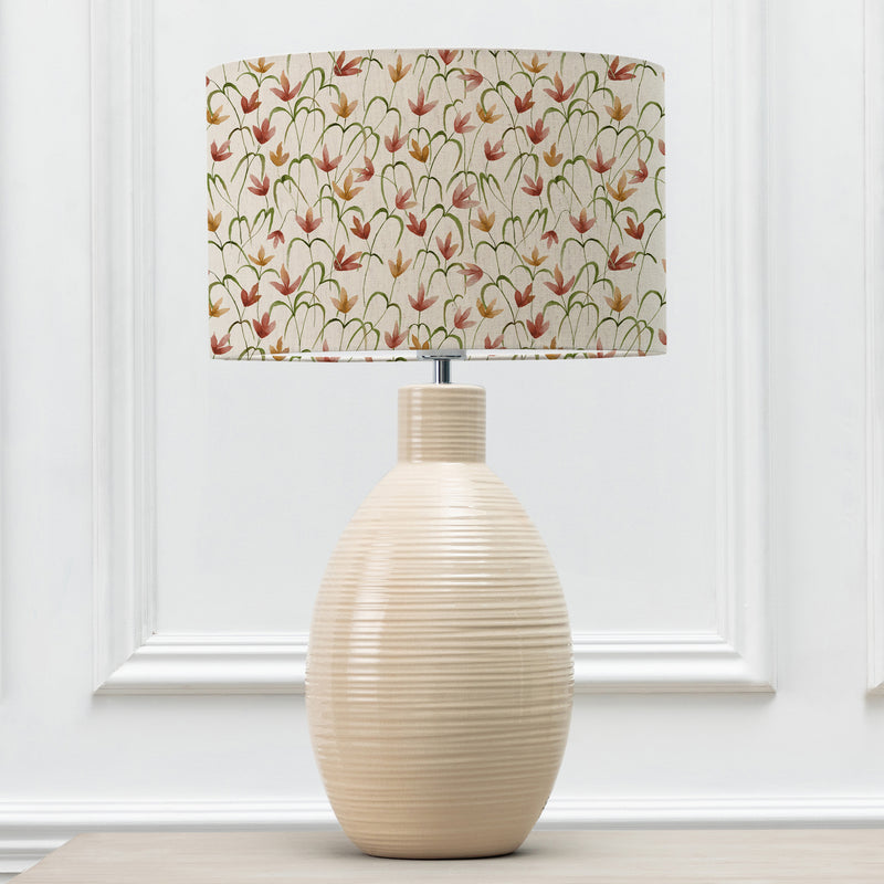 Floral Orange Lighting - Fresia Eva & Epona Complete Table Lamp Linen Voyage Maison