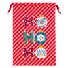 Ho Ho Ho Printed Velvet Xmas Stocking + Sack Red