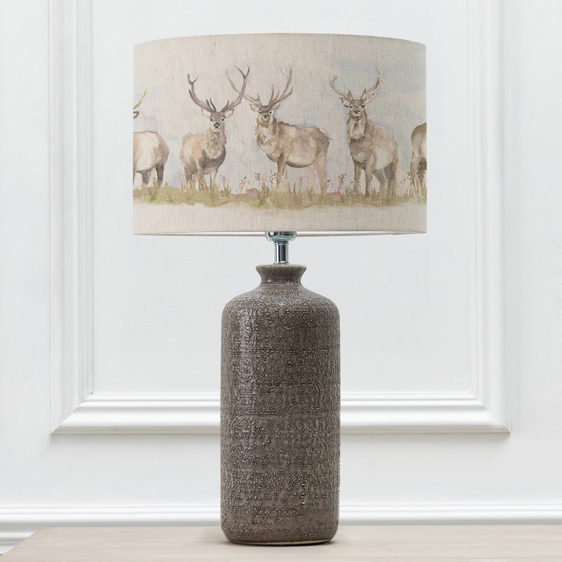 Animal Grey Lighting - Inopia   & Moorland Stag Eva  Complete Table Lamp Grey/Linen Voyage Maison