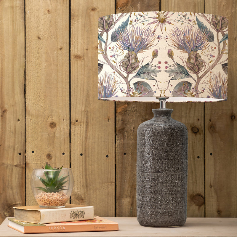 Floral Grey Lighting - Varys Eva & Inopia Complete Table Lamp Grey/Pastel Linen Voyage Maison