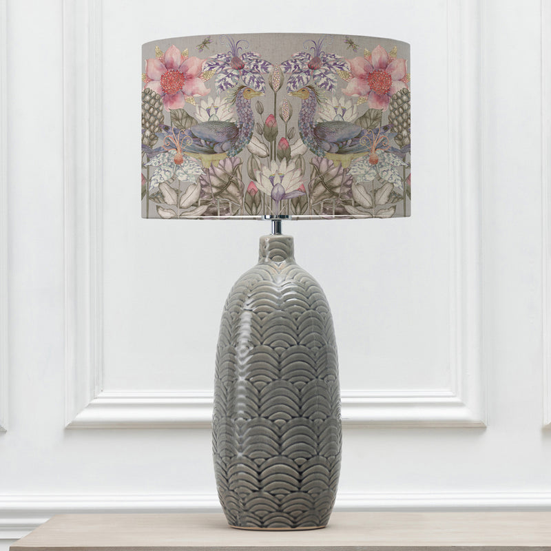 Floral Grey Lighting - Jadis  & Acanthis Eva  Complete Table Lamp Grey/Bronze Voyage Maison