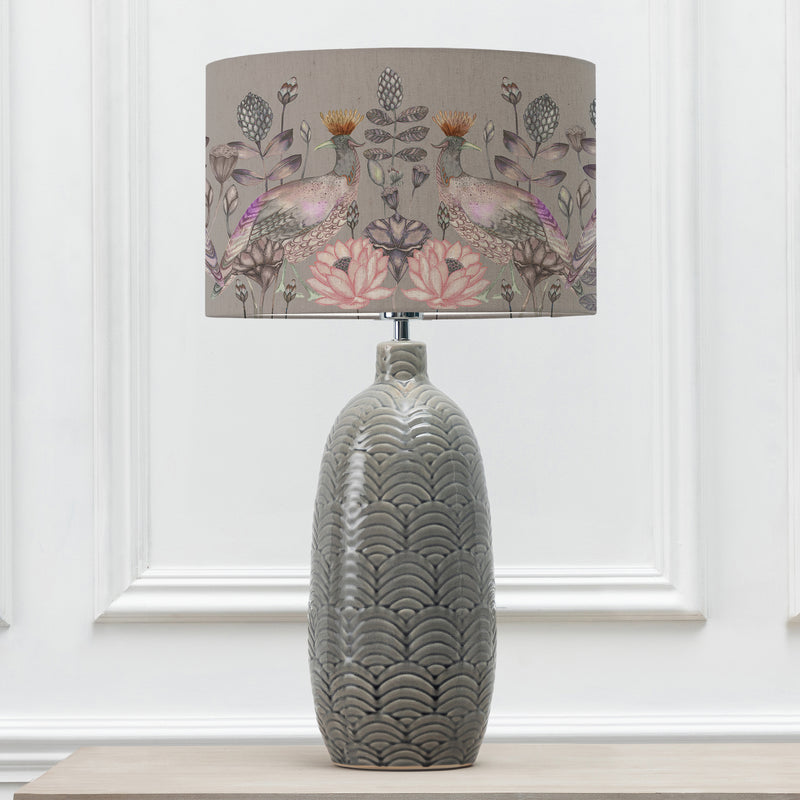 Floral Grey Lighting - Ahura Eva & Jadis Complete Table Lamp Grey/Bronze Voyage Maison