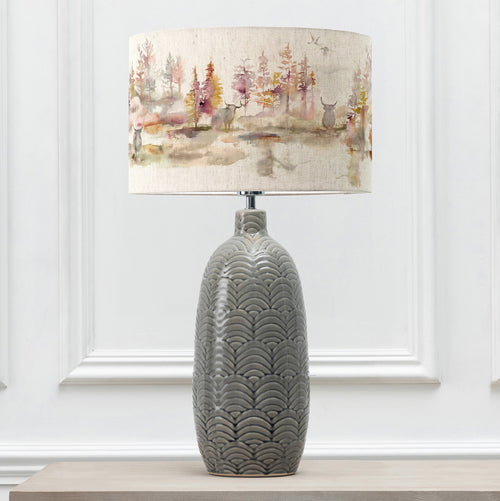 Animal Grey Lighting - Jadis  & Caledonian Forest Eva  Complete Table Lamp Grey/Linen Voyage Maison