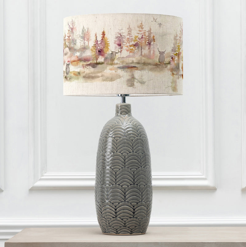 Animal Grey Lighting - Jadis  & Caledonian Forest Eva  Complete Table Lamp Grey/Linen Voyage Maison