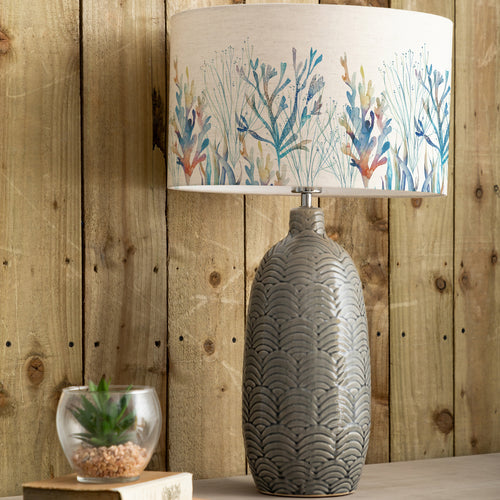 Abstract Grey Lighting - Coral Reef Eva & Jadis Complete Table Lamp Grey/Cobalt Voyage Maison