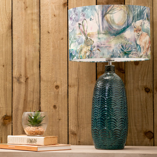 Animal Blue Lighting - Fox And Hare Eva & Jadis Complete Table Lamp Aqua/Linen Voyage Maison