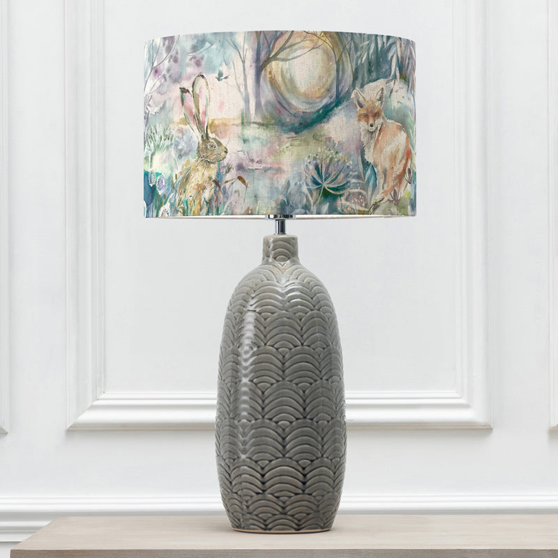 Animal Grey Lighting - Jadis  & Fox And Hare Eva  Complete Table Lamp Grey/Linen Voyage Maison