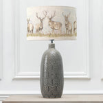 Animal Grey Lighting - Moorland Stag Eva & Jadis Complete Table Lamp Grey/Linen Voyage Maison