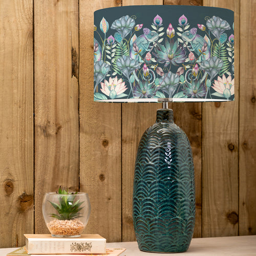 Floral Blue Lighting - Jadis  & Osawi Eva  Complete Table Lamp Aqua/Emerald Voyage Maison