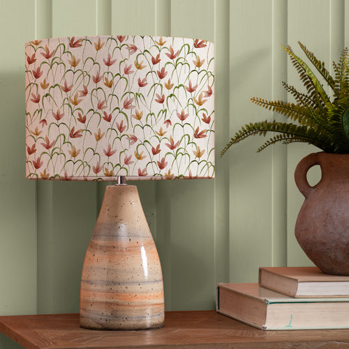 Floral Orange Lighting - Fresia Eva & Japura Complete Table Lamp Linen Voyage Maison