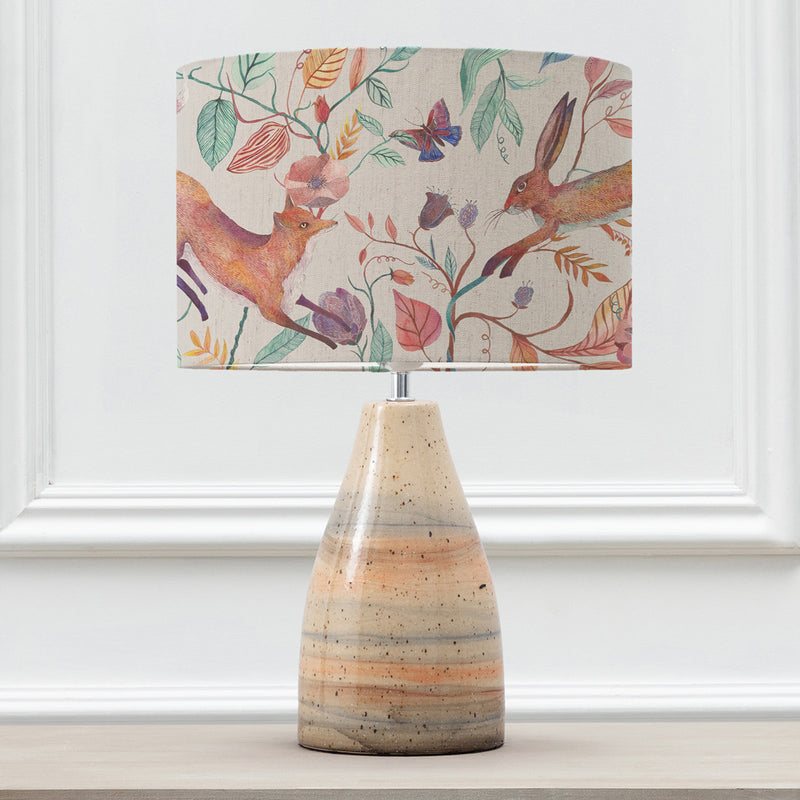 Animal Beige Lighting - Japura  & Leaping Into The Fauna Eva  Complete Table Lamp Sandstone/Linen Voyage Maison