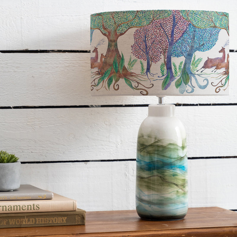 Animal Blue Lighting - Javary  & Willow Woods Eva  Complete Table Lamp Mineral/Linen Voyage Maison