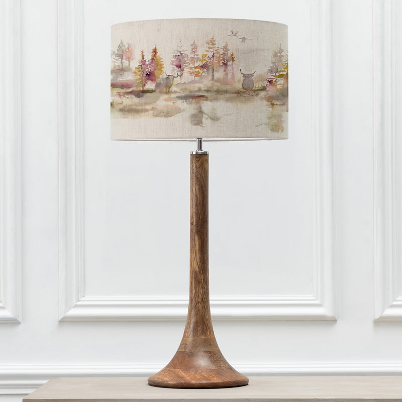 Animal Brown Lighting - Caledonian Forest Eva & Kinross Complete Table Lamp Mango/Linen Voyage Maison