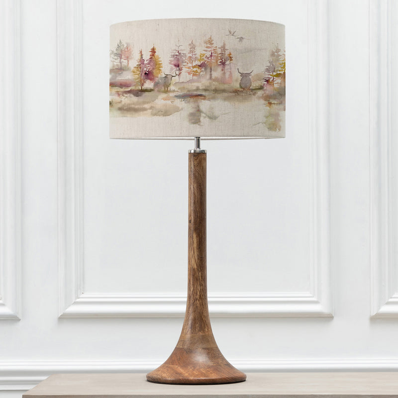 Animal Brown Lighting - Kinross  & Caledonian Forest Eva  Complete Table Lamp Mango/Linen Voyage Maison