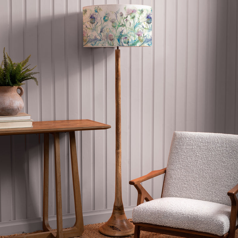 Floral Brown Lighting - Cirsium Eva & Kinross Complete Floor Lamp Mango/Damson Voyage Maison