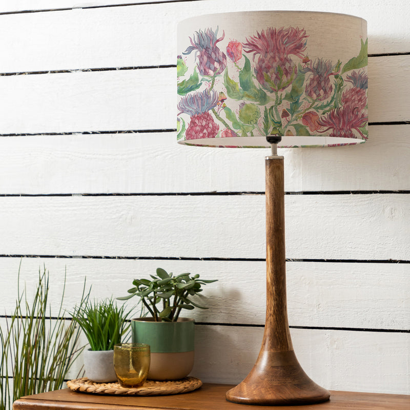 Floral Brown Lighting - Kinross Tall & Fairytale Bristle Eva  Complete Table Lamp Mango/Damson Voyage Maison