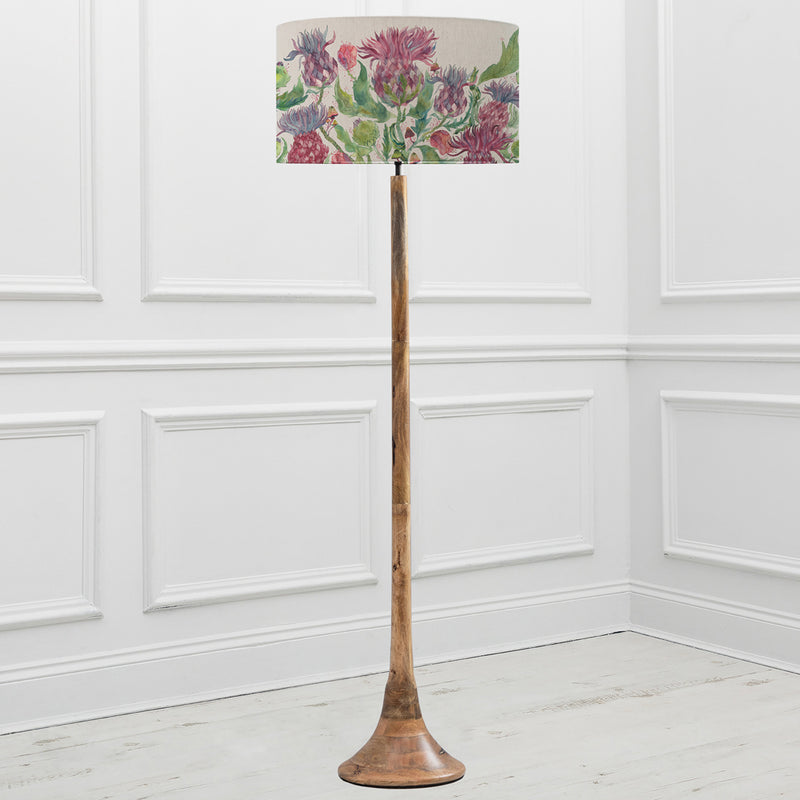 Floral Brown Lighting - Kinross  & Fairytale Bristle Eva  Complete Floor Lamp Mango/Damson Voyage Maison