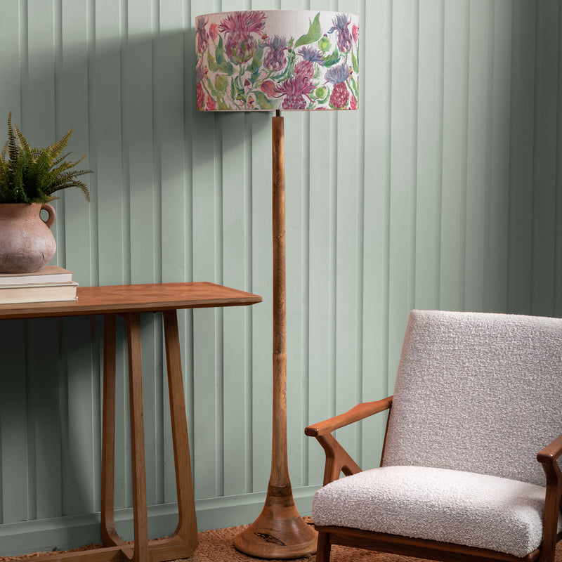 Floral Brown Lighting - Fairytale Bristles Eva & Kinross Complete Floor Lamp Mango/Damson Voyage Maison