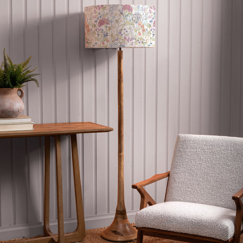 Floral Brown Lighting - Hedgerow Eva & Kinross Complete Floor Lamp Mango/Linen Voyage Maison