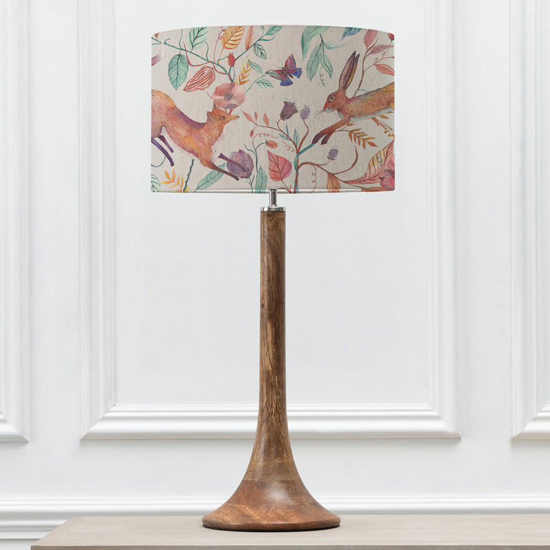 Animal Brown Lighting - Kinross Tall & Leaping Into The Fauna Eva  Complete Table Lamp Mango/Linen Voyage Maison