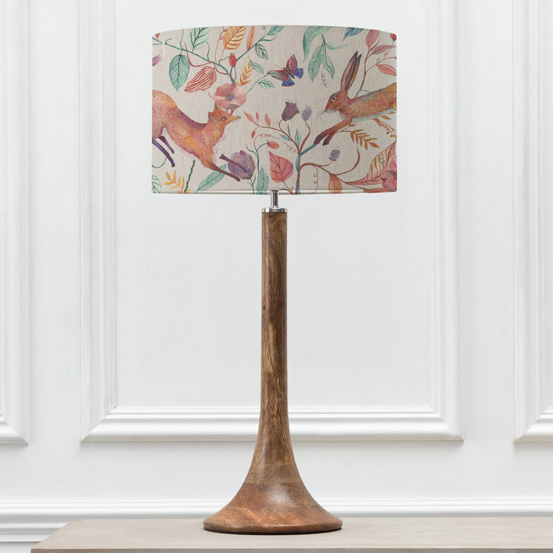 Animal Brown Lighting - Leaping Into The Fauna Eva & Kinross Complete Table Lamp Mango/Linen Voyage Maison