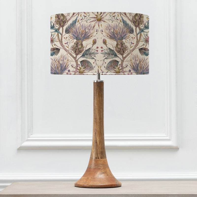 Floral Brown Lighting - Varys Eva & Kinross Complete Table Lamp Mango/Pastel Linen Voyage Maison