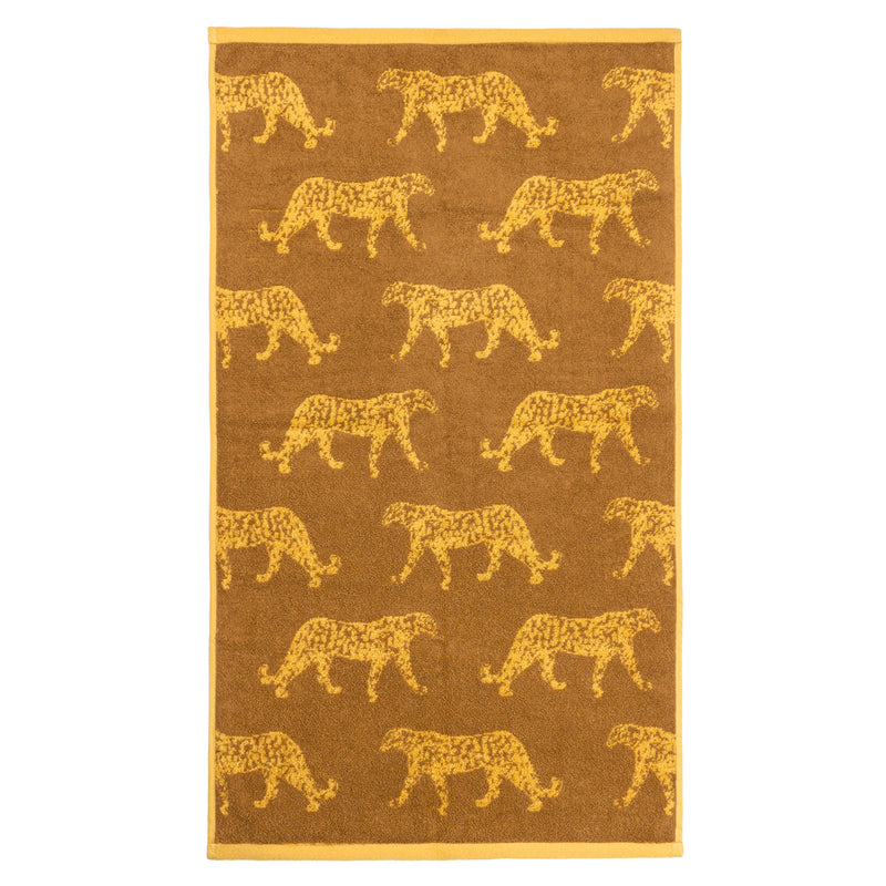 furn. Leopard Animal Jacquard Towels in Gold