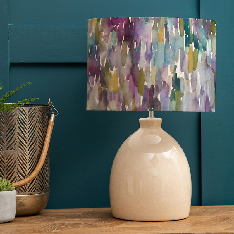 Abstract Cream Lighting - Leura  & Azima Eva  Complete Table Lamp Cream/Indigo Voyage Maison