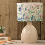 Floral Cream Lighting - Cirsium Eva & Leura Complete Table Lamp Cream/Damson Voyage Maison