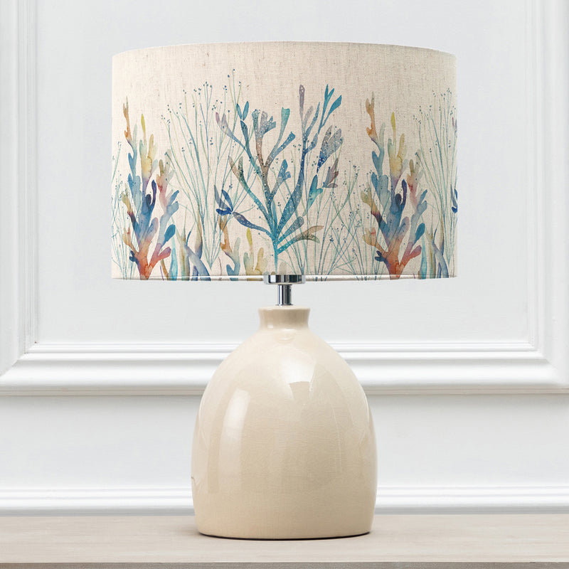 Abstract Cream Lighting - Leura  & Coral Reef Eva  Complete Table Lamp Cream/Cobalt Voyage Maison