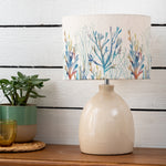 Abstract Cream Lighting - Coral Reef Eva & Leura Complete Table Lamp Cream/Cobalt Voyage Maison