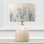 Abstract Cream Lighting - Coral Reef Eva & Leura Complete Table Lamp Cream/Cobalt Voyage Maison