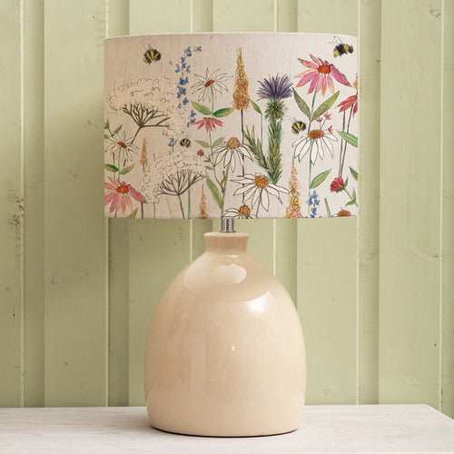 Floral Cream Lighting - Leura  & Hermione Eva  Complete Table Lamp Cream/Linen Voyage Maison