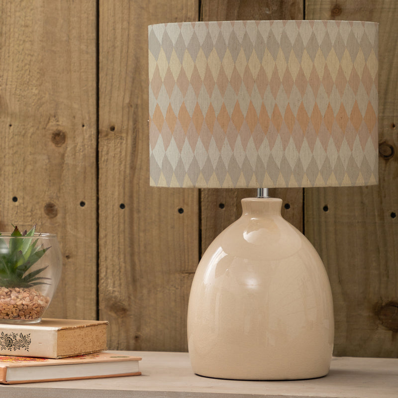 Abstract Cream Lighting - Mesa Eva & Leura Complete Table Lamp Cream/Sand Voyage Maison