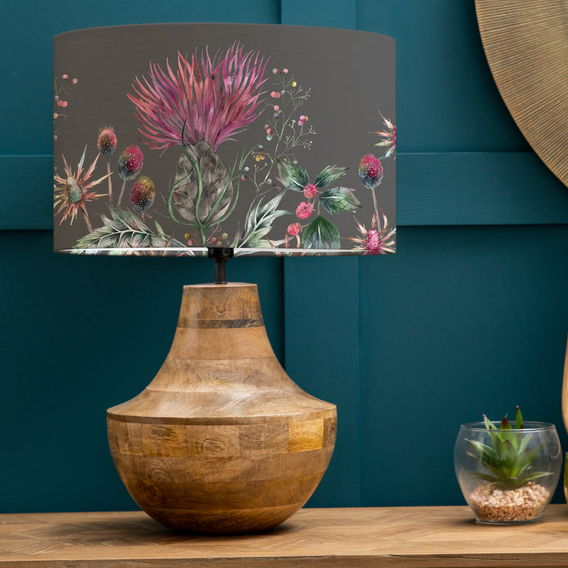 Floral Brown Lighting - Elysium Eva & Leven Complete Table Lamp Mango/Onyx Voyage Maison