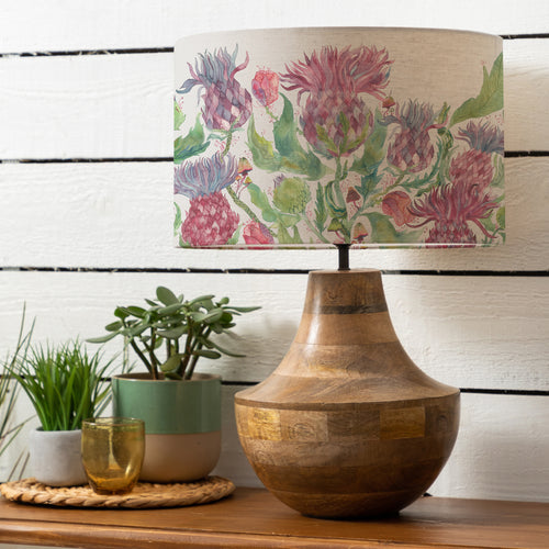 Floral Brown Lighting - Fairytale Bristles Eva & Leven Complete Table Lamp Mango/Damson Voyage Maison