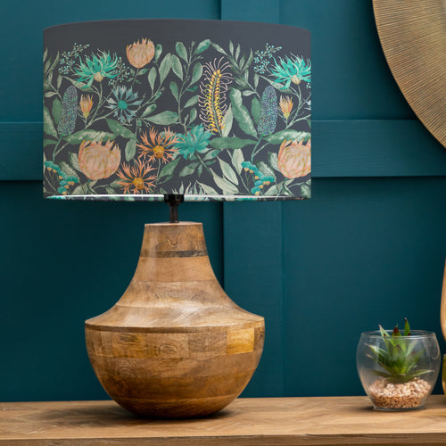 Floral Brown Lighting - Fortazela Eva & Leven Complete Table Lamp Mango/Sapphire Voyage Maison