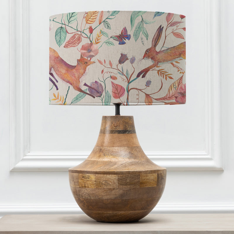 Animal Brown Lighting - Leaping Into The Fauna Eva & Leven Complete Table Lamp Mango/Linen Voyage Maison