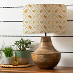  Lighting - Peach Trellis Eva & Leven Complete Table Lamp Mango/Multicolour Voyage Maison