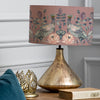 Floral Gold Lighting - Ahura Eva & Luna Complete Table Lamp Glass/Mauve Voyage Maison