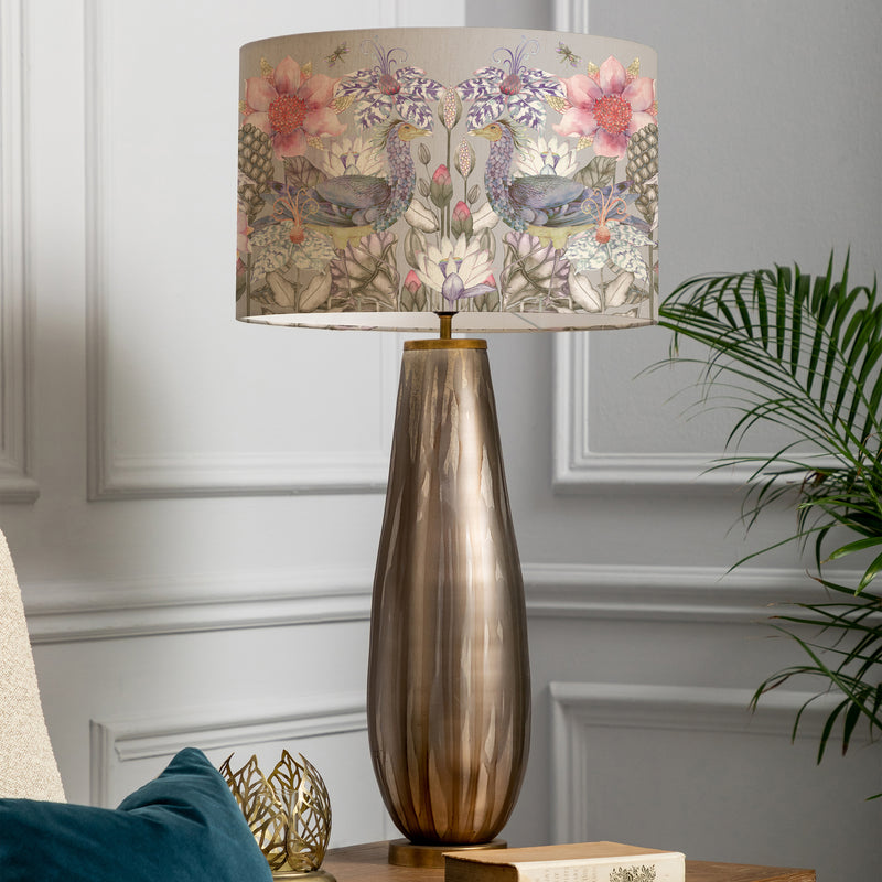 Floral Gold Lighting - Acanthis Eva & Minerva Complete Table Lamp Glass/Bronze Voyage Maison